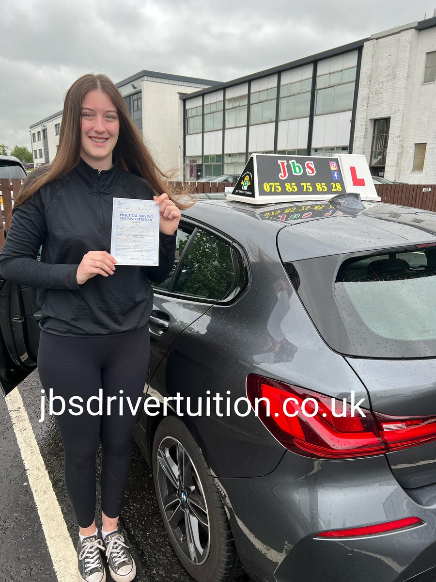 drivejbs's tweet photo. And Another  Test PASSED 💥🎉 Emily Black (Houston) PASSED driving Test on 16th May ‘22’ with… .. JbS Driver Tuition ! 💥🎉(T~ 07734 11 00 73) WhatsApp ~ 075 85 75 85 28 🏁🚗💨💨💨💨💥 @GryffeHighSch #drive #drivingschool #drivingtest #drivinglicense #bridgeofweir #pass #jbs https://t.co/fiPX8FoJtd