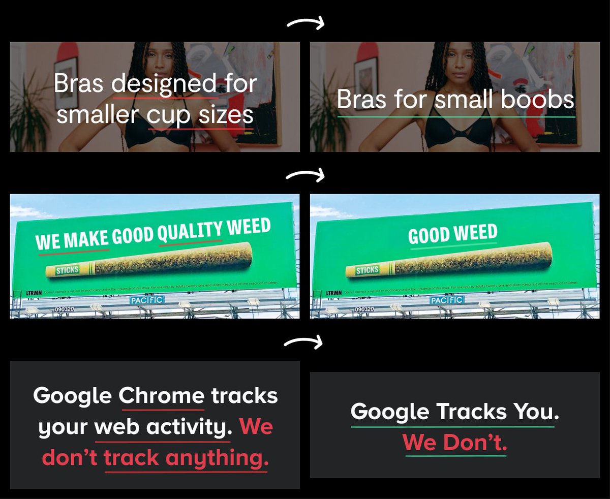 JustCopyTips's tweet photo. A great line is a good line made shorter https://t.co/FK8x2UgS3c