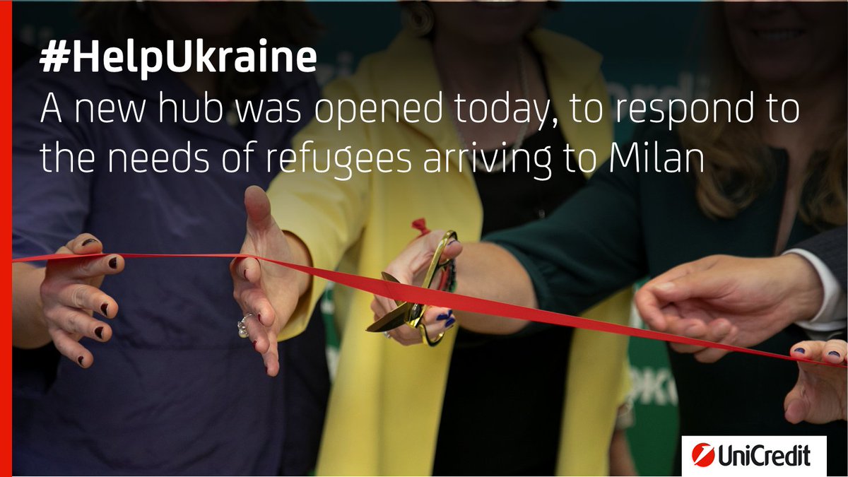 UniCreditEurope's tweet photo. #OurCommunities: @FondazioneAVSI opens #HelpUkraine hub in #Milan with the support of #UniCredit. 
The project combines service innovation and community involvement in a space provided on free loan by our bank. 🇺🇦🤝 
🗞️ https://t.co/WpJ9KWE1Jj https://t.co/byeU7RksVq