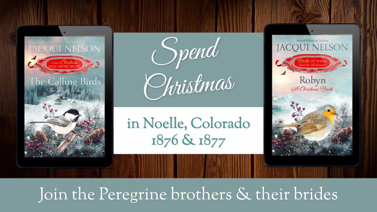 Join 2 brothers & 2 brides & 1 absentminded but lovable grandfather for Christmas 1876 & 1877 in Noelle, a mining town in the Colorado mountains. jacquinelson.com/my-books/the-c… #KindleUnlimited #KU #RomanceReaders #ReadingRomance #RomanceBooks #WhatToRead #HolidayRomance #HistRom