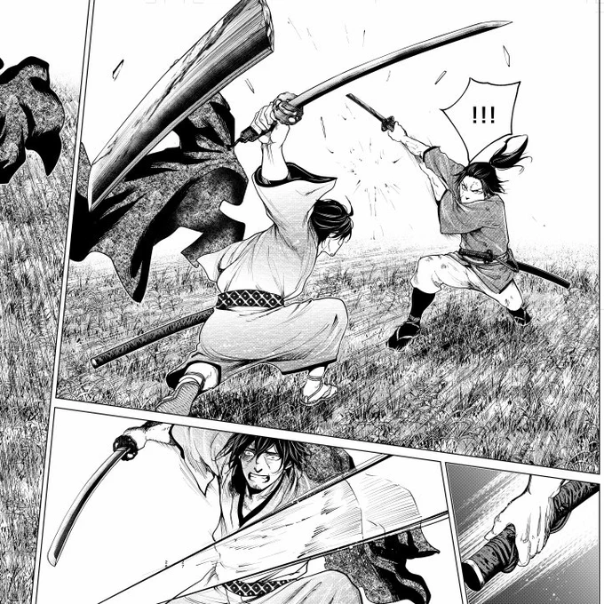 狙った獲物はしつこく狙う・居合の達人・顔に痣
など地味にキャラ立ちしておりまして描いていて楽しいキャラに一人であります。
剣術の腕も師範代レベルなのでかなり強く、漫画版ではある原作より出番が多くなると思います。お楽しみに～
(ただ竹刀での闘いでは桂にぼこられますが・・・笑) 