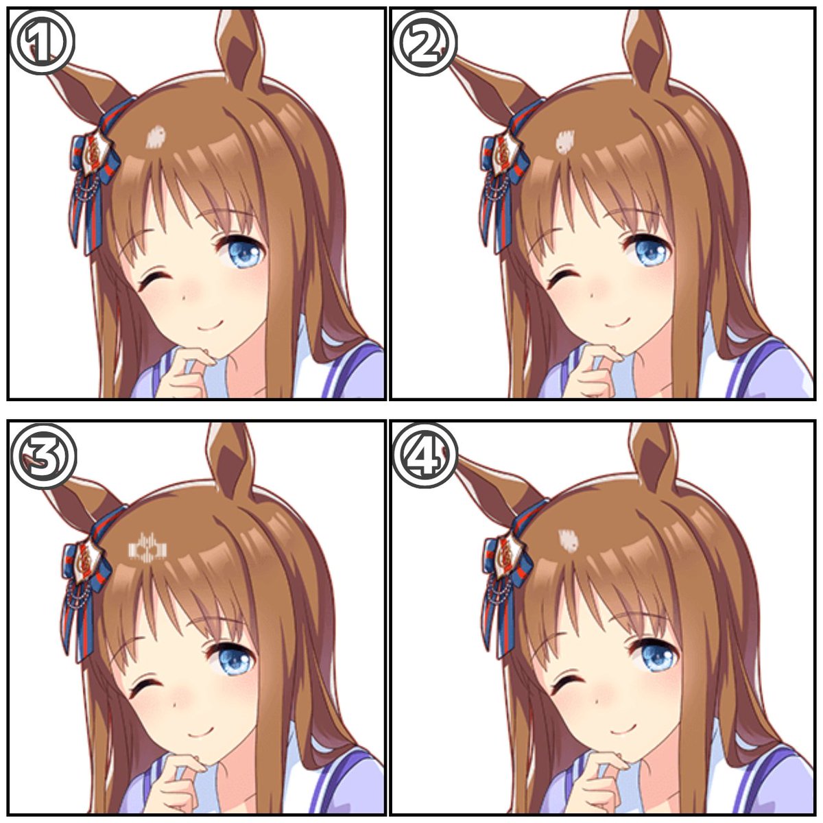 【ウマ娘クイズ】
グラスワンダーの模様で正しいのはどれ? 