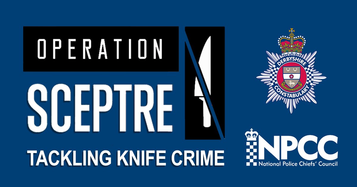 Derbyshire police have a new Campaign to tackle Knife Crime starting this week #OpSceptre, Knives can be deposited across the county visit derbyshire.police.uk/zao