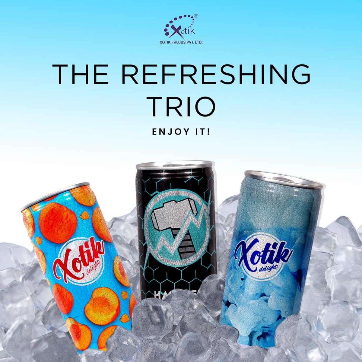 XBeverages's tweet photo. The Refreshing Trio
Enjoy It! Do try our newly launched Xotik Peach with Chunks, Hammer Energy, and Vanilla Float. 

For more product details, visit https://t.co/WWn8gCNIvP

#xotik #xotikpeach #xotikbeverages #peach #hammerenergy #cheers #drink #happy #party #lifestyle https://t.co/mjZPC0qPv9