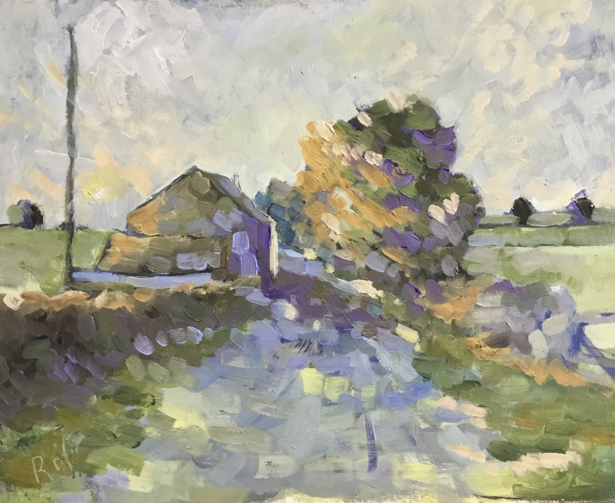 robartmiller's tweet photo. High Cop Farm Brindle Lancashire 30x24 cm oil on board https://t.co/XnSzdrcxyf