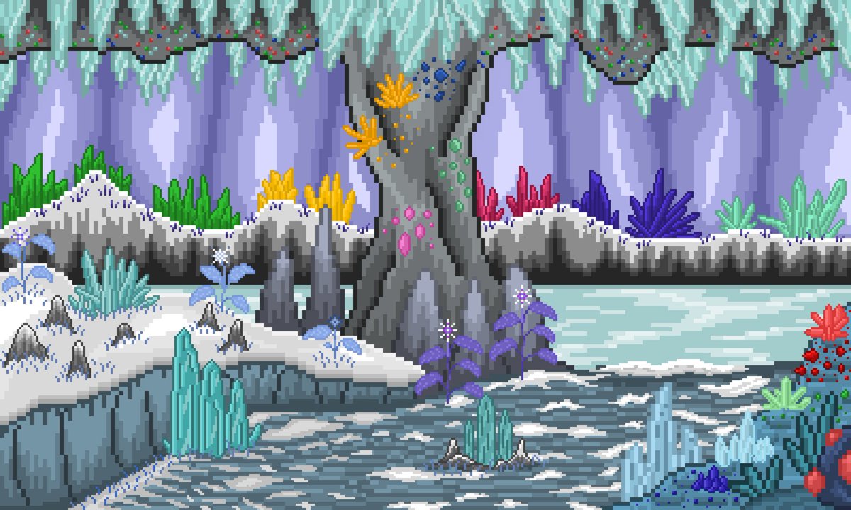 Pixel Landscape - #010 Frozen Crystal Cave (Rare item).
Mint 1/1 on <a href="/opensea/">OpenSea</a> 
Non-generate art, 1 by 1 handdrawing unique design 🖼️
No Gas Fee ⛽
Polygon Matic blockchain 🔗
Price 0.005 ETH
Check it on ⏬
opensea.io/collection/qin…

#NFTs #NFTCommunity #pixelart #landscape #OpenSea
