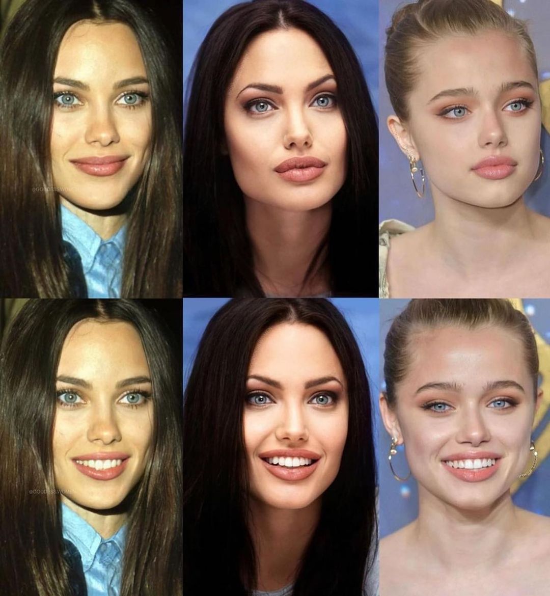 À gauche, c'est la mère d'Angelina Jolie, au centre c'est Angelina elle-même, et à droite la fille d'Angelina. Dinguerie