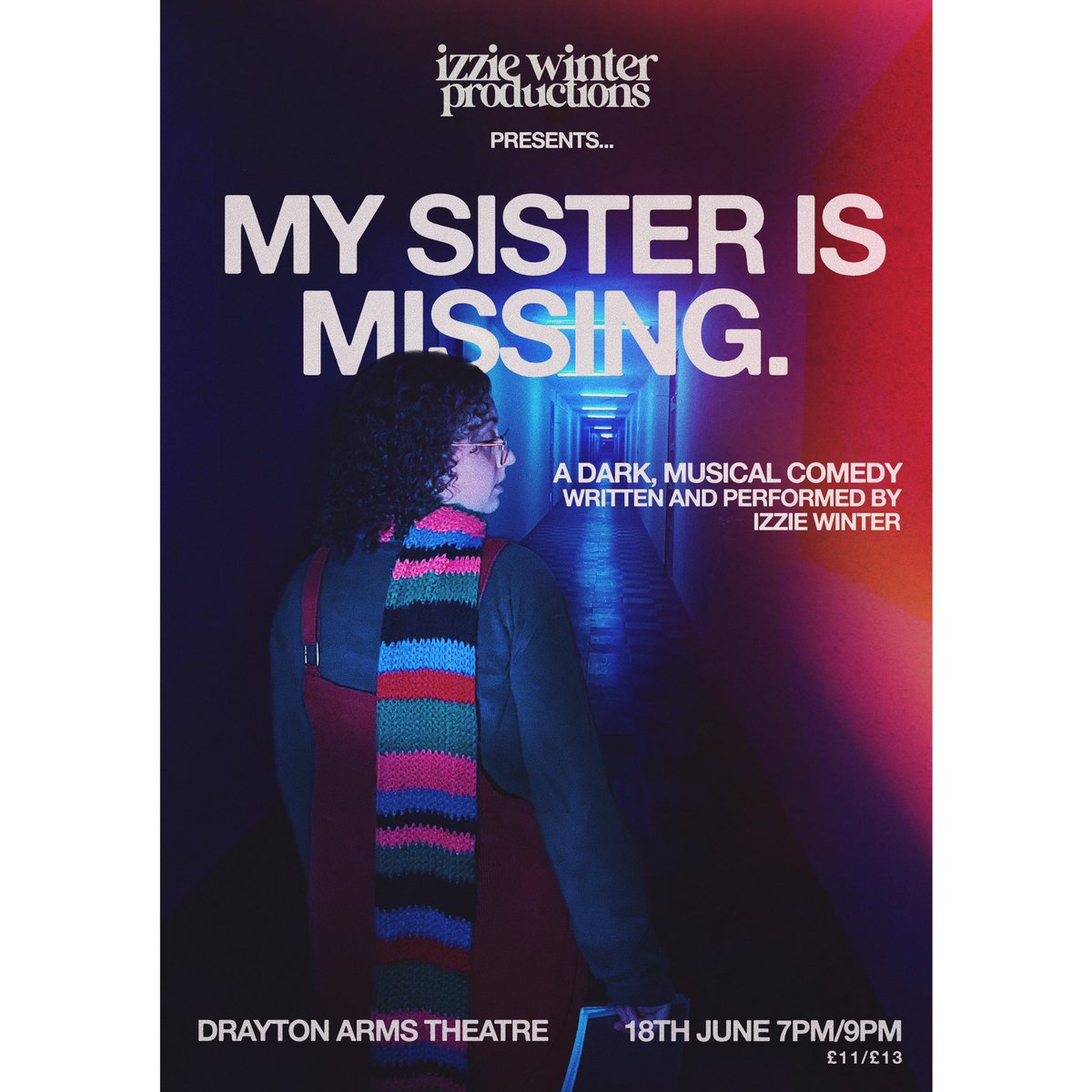 izziewinter's tweet photo. NEW MUSICAL

i am over the moon to announce the premiere of my musical ‘MY SISTER IS MISSING.’ will be showing at the drayton arms theatre for two performances on the 18th of june!

tickets: https://t.co/3a7URujj9A https://t.co/XOYdiruYX6