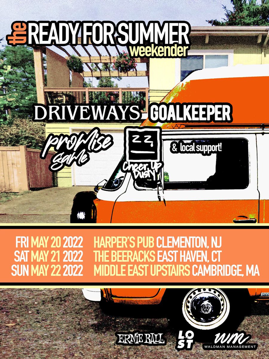 FRIDAY WE FINALLY GET TO KICK OFF SUMMER 😎🌤 stoked to be runnin w <a href="/drivewaysband/">Driveways</a>, <a href="/PromiseGame/">Promise Game</a>, &amp; <a href="/cheerupdusty/">Cheer Up Dusty</a> all weekend long 🤘

📸: <a href="/Aatamianphoto/">Alex Atamian</a>