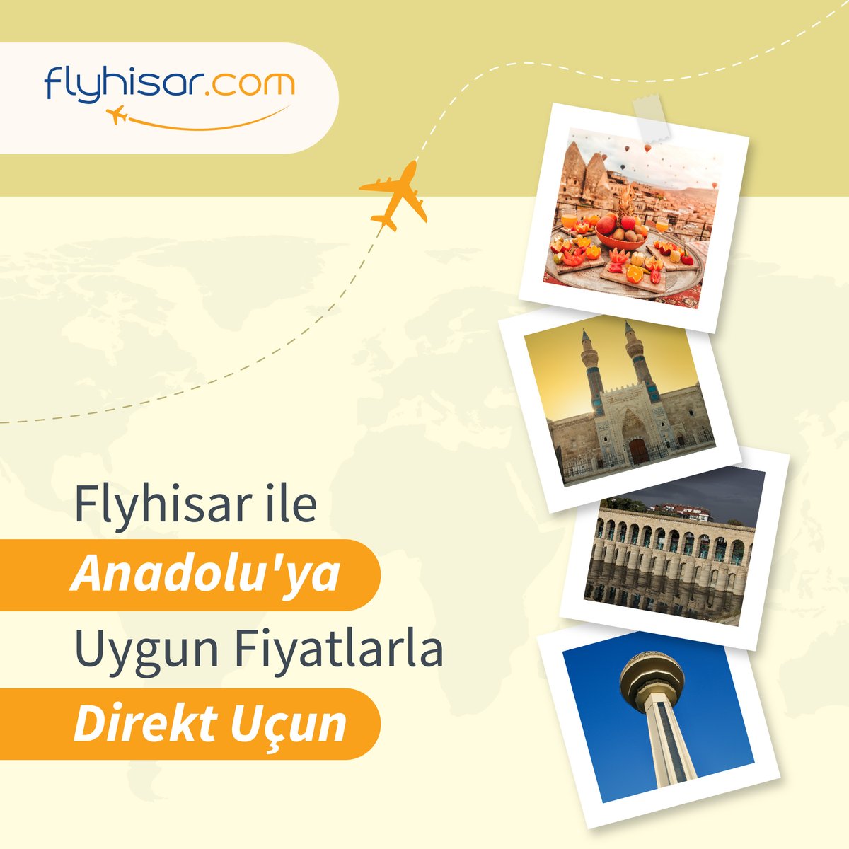 flyhisarcom's tweet photo. Anadolu’nun eşsiz güzelliklerini ve tarihi mekanlarını en uygun fiyatlarla gezme imkanını Flyhisar ile yakalayın.

Bilet almanın en kolay yolu Flyhisar ‘da. ✈️

#flyhisar #uygunfiyat #ucakbileti #uçakbileti #anadolu #anadolukültürü https://t.co/8jDjgEmp6E