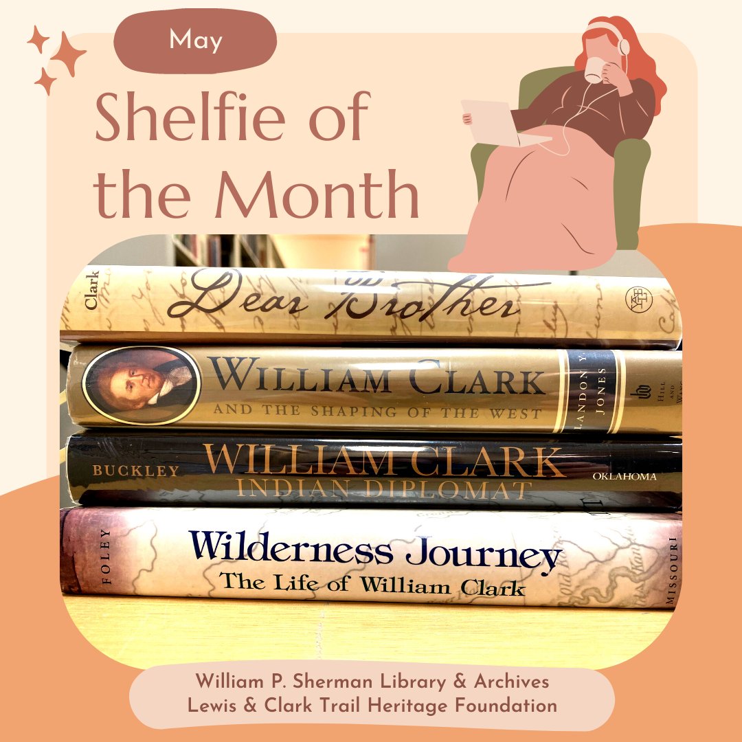 Lewis_ClarkTHF's tweet photo. It's time for the May Shelfie of the Month! For a list of the books featured this month, click on the link in our bio. Remember, you can request any of these books from the William P. Sherman Library via OCLC Interlibrary Loan! https://t.co/9o2ECl232D