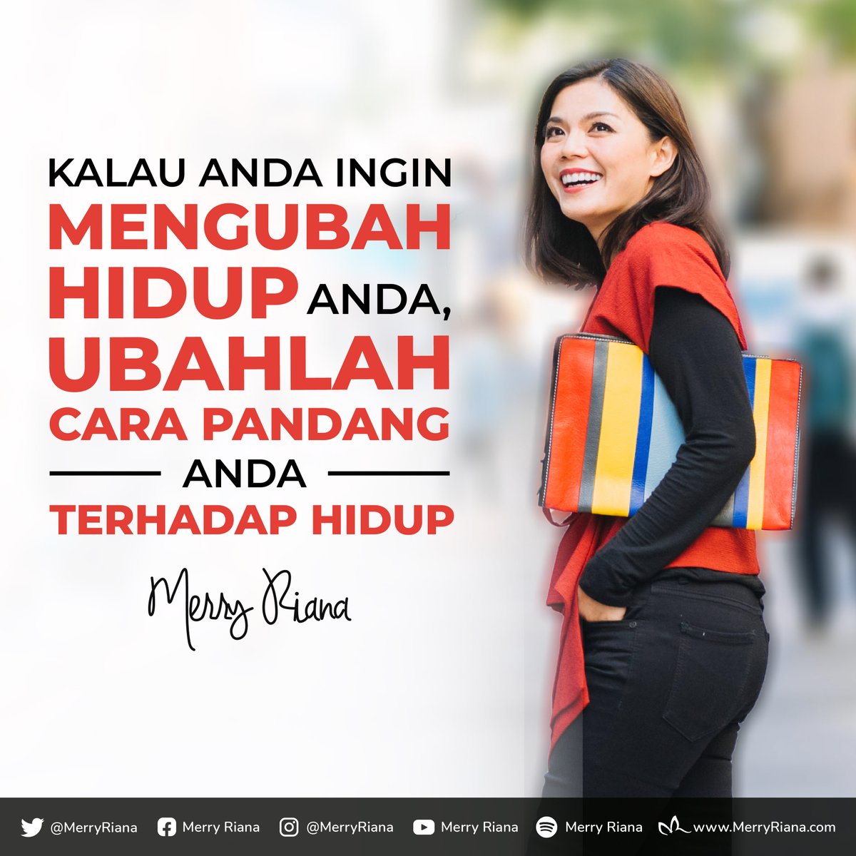 MerryRiana's tweet photo. Kalau Anda ingin mengubah hidup Anda, 
Ubahlah cara pandang Anda terhadap hidup

Setuju? 👍
FOLLOW untuk konten inspirasi setiap harinya

#SelaluAdaYangBaik

#MerryRiana #Motivasi #Inspirasi 
#MotivasiMerryRiana #InspirasiMerryRiana https://t.co/qhruheMn97