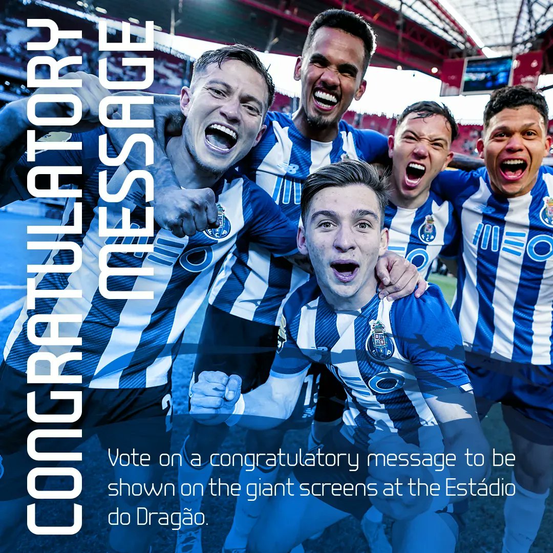 BinanceFanToken's tweet photo. 🐉 Calling all $PORTO Token holders! 
30th Champion is @FCPorto! Help them choose a congratulatory message to be displayed on the giant screen at Estádio do Dragão stadium. 🔵 ⚪️ 🔵 

Vote now ➡️ https://t.co/0eT6oWOELy

#BinanceFanToken #FCPorto https://t.co/AYy9HpcP49