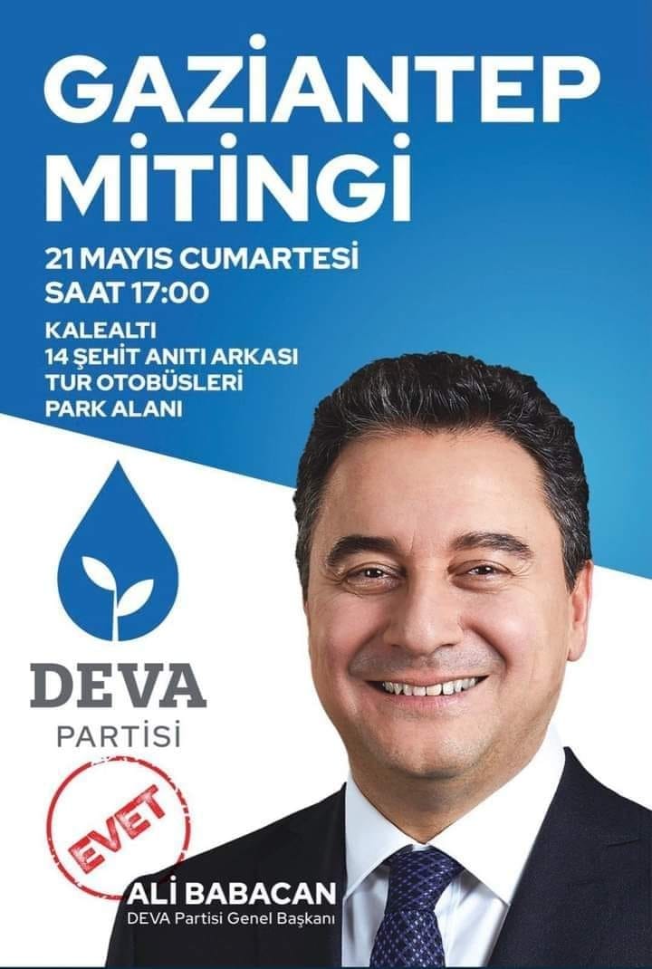 RemziKnay2's tweet photo. 💧🌱21 Mayıs'ta Gaziantep'teyiz.

Genel Başkanımız Ali Babacan'ın katılımıyla Gaziantep Mitingimize hepinizi bekleriz.

🗓 21 Mayıs Cumartesi
🕰 17.00
📍 Kalealtı, 14 Şehit Anıtı arkası, Tur Otobüsleri Parkı

#DEVAengellenemez https://t.co/aUTiQmON2u