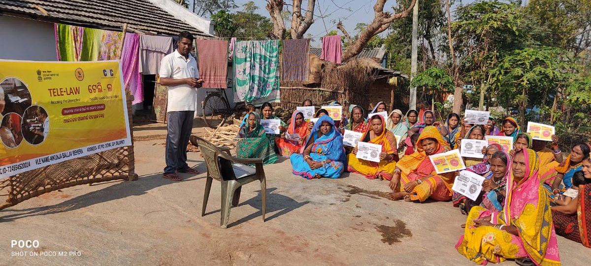 Tele-law awareness session among citizens conducted by VLE Nikunja ballav Behera,Talapati GP,Kusumi block,Mayurbhanj district,Odisha.<a href="/KirenRijiju/">Kiren Rijiju</a>  <a href="/dintya15/">dinesh tyagi Retd IAS</a> <a href="/SwornaprabhaSi1/">Swornaprabha Singh</a> <a href="/l_Smrity/">Lay Smrity (लय स्मृति)</a> <a href="/PatankarRishi/">Rishikesh Patankar</a> <a href="/CSCegov_/">CSCeGov</a> <a href="/OdishaSpv/">CSC SPV Odisha</a> <a href="/Tele_Law/">Tele-law</a> <a href="/ceo_csc/">CEO_CSC e-Governance</a> <a href="/DillipDash2021/">Dillip Kumar Dash</a>