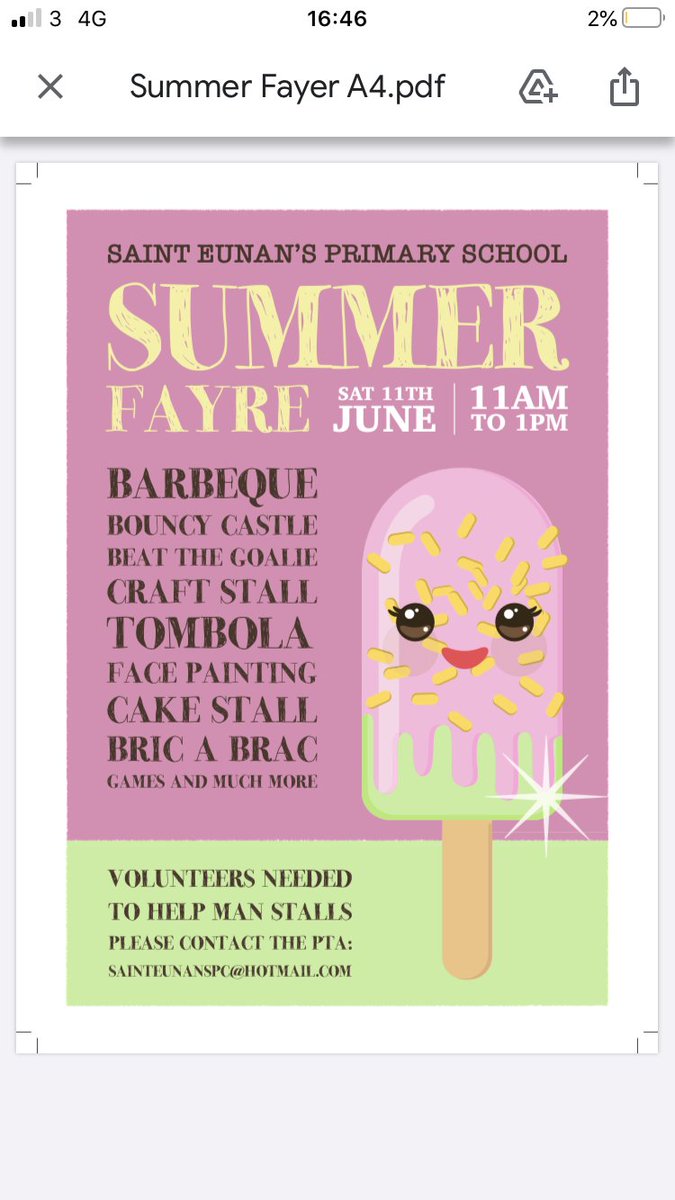 StEunan's tweet photo. We are delighted to share details of our upcoming Summer Fayre!  Sat 11th June 11am to 1pm. Lots of fun activities and a chance to connect with each other as a school community...as well as raise funds for the school! Hope to see you all there ☀️ 💕 https://t.co/YZRPEtptML