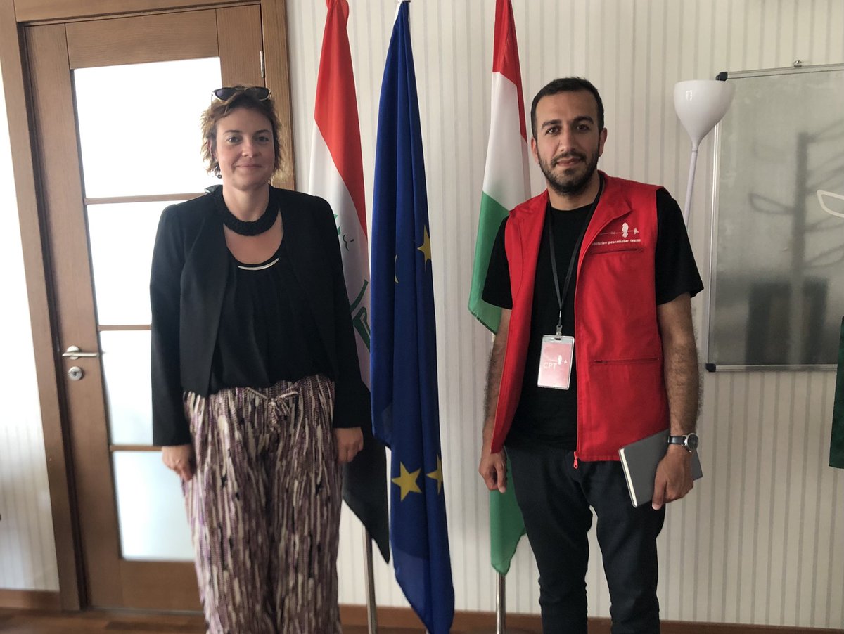 cptiraq's tweet photo. This afternoon, the CPT Iraqi Kurdistan team met with @paretmb, the head of European Union Liaision to Iraq in Erbil to talk about the Badinan Prisoners cases. 

#FreeThemAll #KRG #FreedomOfSpeech https://t.co/VmkvzJF1FH