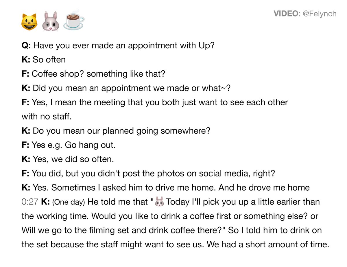 Q: Have you ever made an appointment with Up?
K: So often
F: e.g. Go hang out
K: Yes, we did so often
F: You did, but you didn't post the photos on social media, right?
K: Yes

😺🐰☕️ #kaoup #เก้าอัพ 
#number_9th #ShitoriXKaoNoppakao
thank you for your video naka 🙏🏻