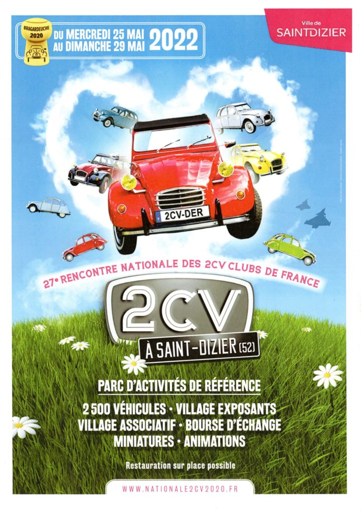 CitroenHeritage's tweet photo. Nous serons à Saint-Dizier (Haute-Marne) du 25 au 29 mai à l'occasion de la Nationale 2 CV. Venez à notre rencontre et profitez d'articles à prix cassés et d'une offre spéciale sur les pièces de rechange😉
#Nationale2CV #2CV #piecesderechange #Citroën https://t.co/V4hBEaosmZ