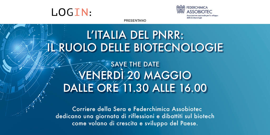Assobiotec News (@assobiotecnews) on Twitter photo Assobiotec con LOGIN: <a href="/Corriere/">Corriere della Sera</a> dedica una giornata di lavori al ruolo delle #biotecnologie per lo sviluppo del Paese. Con noi: Cristina Messa, Ministra Università e Ricerca e altri rappresentanti delle istituzioni, delle imprese, della ricerca. Info: lnkd.in/gGXstHAM Assobiotec con LOGIN: <a href="/Corriere/">Corriere della Sera</a> dedica una giornata di lavori al ruolo delle #biotecnologie per lo sviluppo del Paese. Con noi: Cristina Messa, Ministra Università e Ricerca e altri rappresentanti delle istituzioni, delle imprese, della ricerca. Info: lnkd.in/gGXstHAM