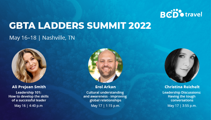 BCDTravel's tweet photo. We’re excited to be at the @GBTALadders Summit! We have multiple BCD speakers covering topics like modernizing business travel systems and the challenges of #CSR. Want to know more about the GBTA Ladders mentorship program? ➡️ https://t.co/I45vuKFmFz https://t.co/3Spa28OMO9