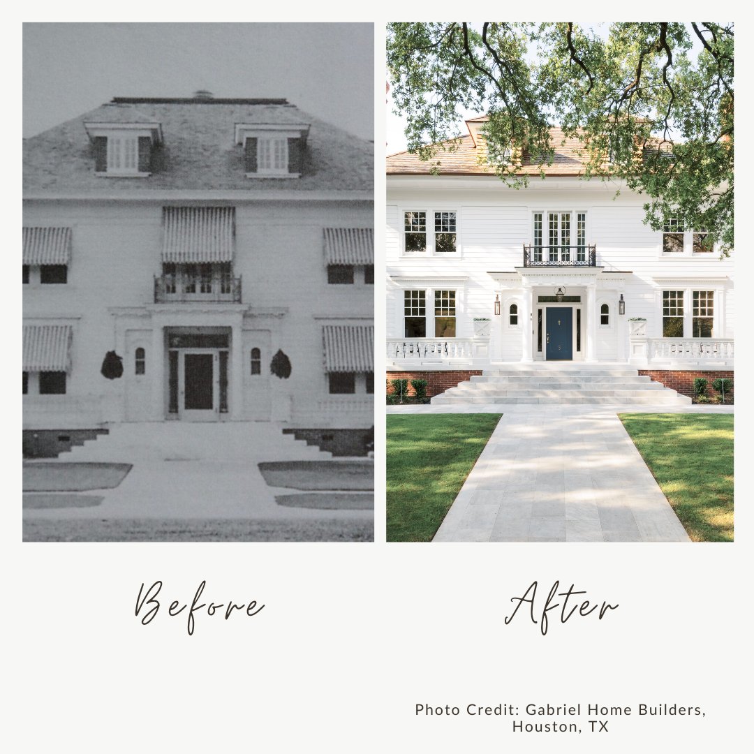 It’s National Home Remodeling Month, Sponsored by Westlake Royal Building Products. This week, we are featuring photos of whole house remodels. This team took on the task of renovating a historic home in Houston, TX, originally built in 1909. nahb.org/remodelingmonth