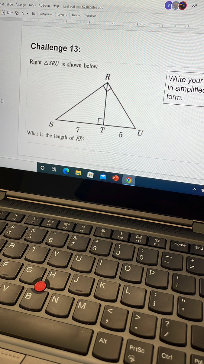 Test review day in M2H- students worked on problems related to similarity and right triangle trig and got an accessory to a potato. Here are the results!