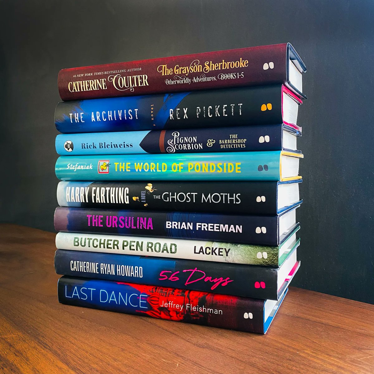 BlackstoneAudio's tweet photo. Sleuthing for your next #mustread this #mysterymonth? 🔍

 Crack the case with our #blackstonebookstack of pulse-pounding whodunits from @catherincoulter, @RexPickett, @RickBleiweiss, @mhstefaniak, @HarryFarthing1, @bfreemanbooks, @cathryanhoward, @JeffreyLAT, and #KrisLackey! https://t.co/d6sP8VajRQ
