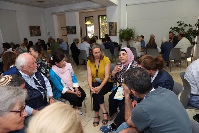 JerusalemFdn's tweet photo. This morning, participants in our Shared Living Seminar had a great ‘speed-dating’ session with some of the incredible leaders of organizations in the #Jerusalem Tolerance Coalition, and our Shared Living Hub. https://t.co/Tuq1Lp4nqq