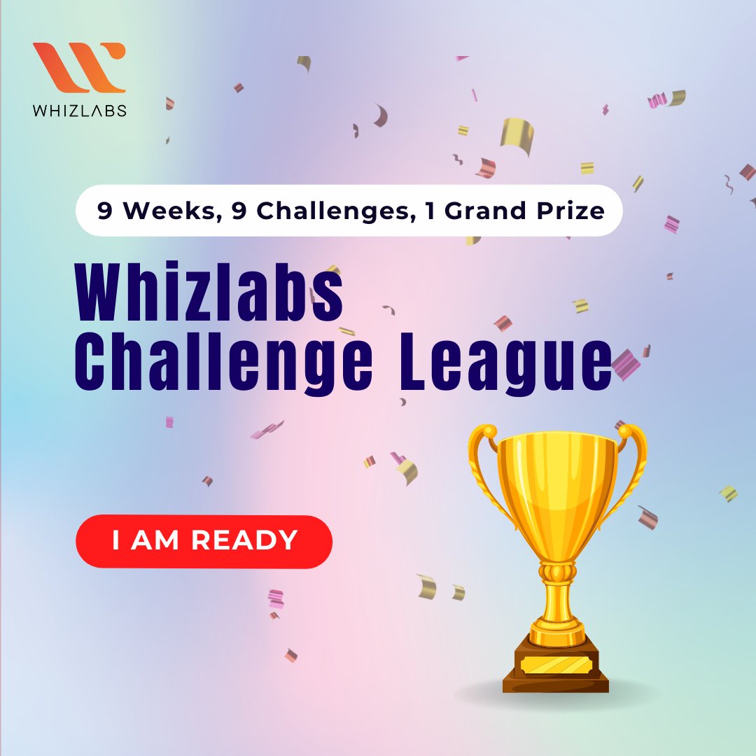 Whizlabs's tweet photo. #BIGNEWS 📣
We are here with #Whizlabs Challenge League- 9 Weeks, 9 Challenges, 1 Grand Prize 🎁
Are you ready? Take the challenge now😎 : https://t.co/oBgmX6ycmV

#CloudComputing #AWS #AWSCertified #AWSTraining #LabChallenge #CloudChallenge #AWSChallenge #WhizlabsChallengeLeague https://t.co/oEwwLRWqEP