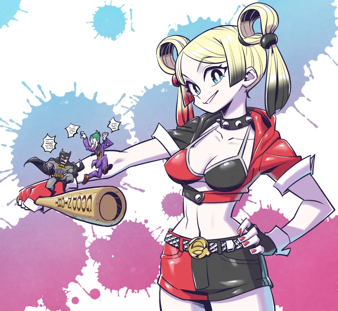 ハーレイ・クイン。
好きなキャラだけど今まで描いたことがなかった。
カラーリングが青赤の時もあるけど、やっぱり自分は赤黒が好きかな。

バットの上になにかいる。🦇🃏

#ハーレイクイン #HarleyQuinn #batman 