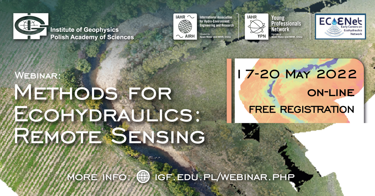 Happening this week - @EcoAntoin's online keynote lecture 'A picture speaks a thousand words' at Methods for Ecohydraulics: Remote Sensing.  Free registration & more info igf.edu.pl/webinar.php. @PAN_akademia @IAHR @ECoENet