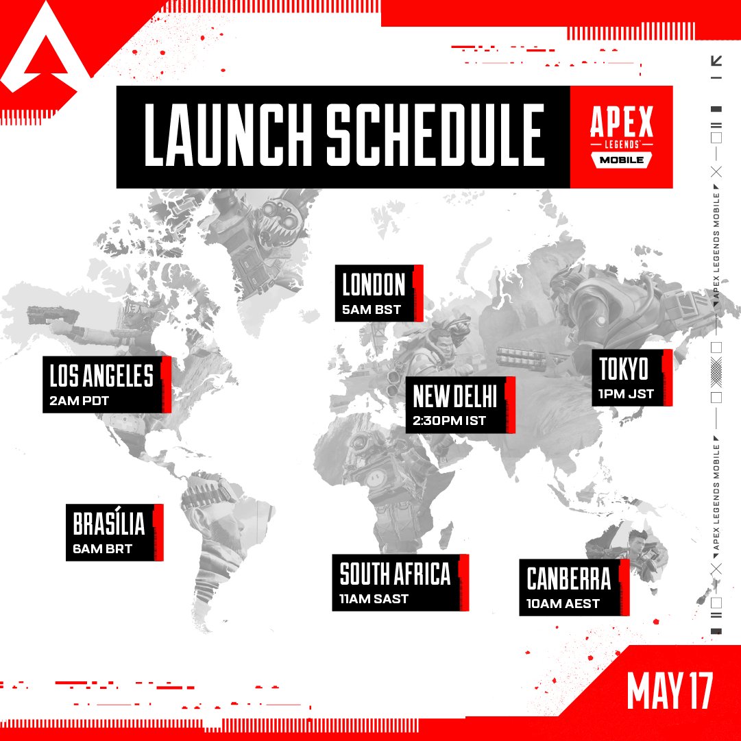 ⚡LAUNCH SCHEDULE⚡

All regions 

#apexlegendsmobile