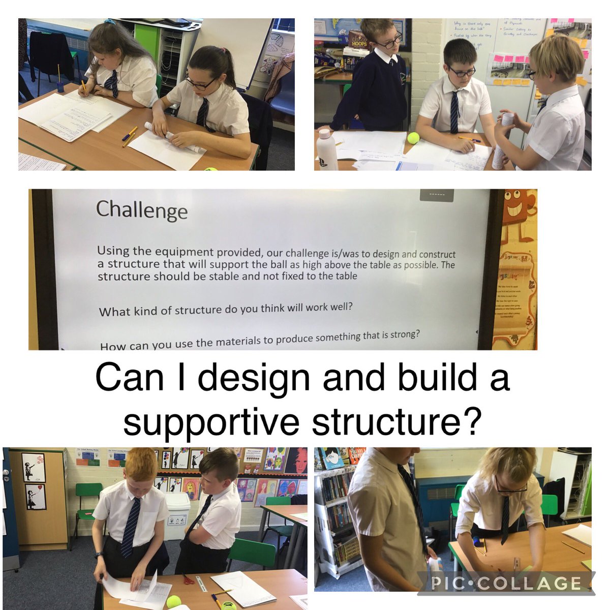 MrClaybourn_KPA's tweet photo. How will Y6 approach this STEM Challenge? We have been learning all about how the skeleton provides support. Can Y6 create their own supportive structure that will support a tennis ball? They have 10 pieces of paper and 1m of sellotape. #KeelbyPrimary #KeelbySTEM #KeelbyScience https://t.co/evTc08DPzi