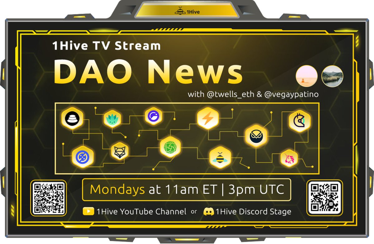 1hiveTV's tweet photo. One more week, one more Dao News show!

1⃣1⃣am ET - 3⃣pm UTC 

➡️ YouTube: https://t.co/Aj2xqgTrq2
➡️ Discord: https://t.co/1ByVMN4rAB

Special Guest: Club Raphael 
https://t.co/YC6Kr73RJf

RT + tag frens below for a chance to win $HNY on today's broadcast! 🍯

@1HiveOrg https://t.co/ySkGqfrGv1