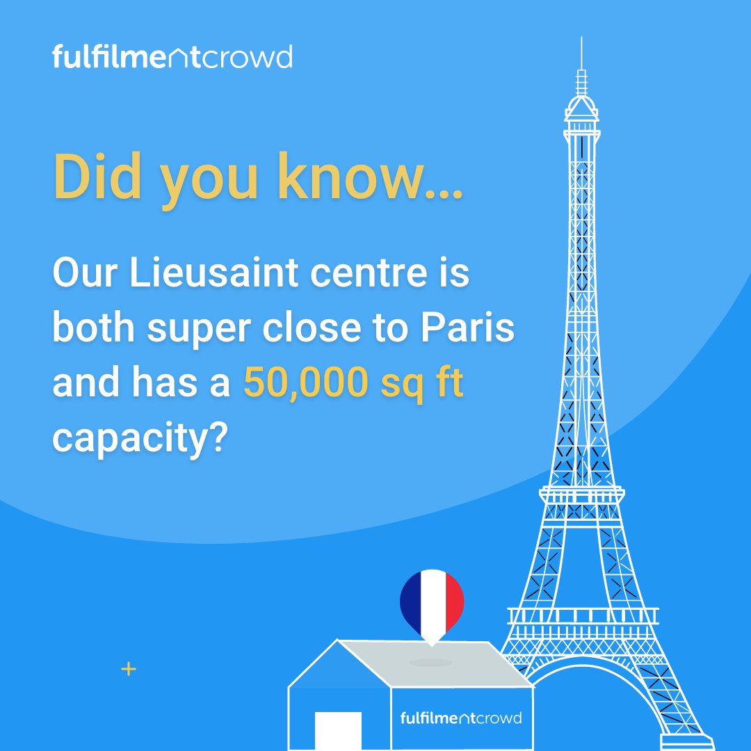 DID YOU KNOW... 🤩

Our Lieusaint centre is both super close to Paris and has a 50,000 square foot capacity? 🇫🇷

Sounds like the ideal fulfilment centre for you, does it not? 

Speak to one of our friendly onboarding managers today ☎️ ⭐️ 

hubs.ly/Q01bknDB0