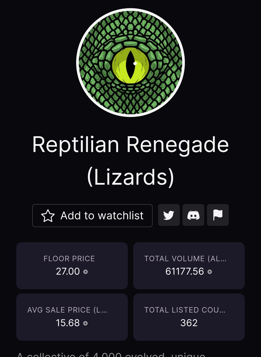 Jrdi_NFT's tweet photo. Sold my @ReptilianReneg yesterday at 4 $SOL and FP is at 27 rn 😭 https://t.co/GjQsJEcHDJ
