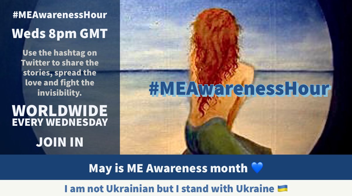 HappyHoundHouse's tweet photo. Remember the 1 hour chat #MEAwarenessHour
every Weds at
20:00 BST
21:00 CET
to talk all things #MyalgicEncephalomyelitis
#MECFS
๐ @AertbyLisa for the fabulous posters!
#ShareGoodScience https://t.co/fIoqAWkKA3