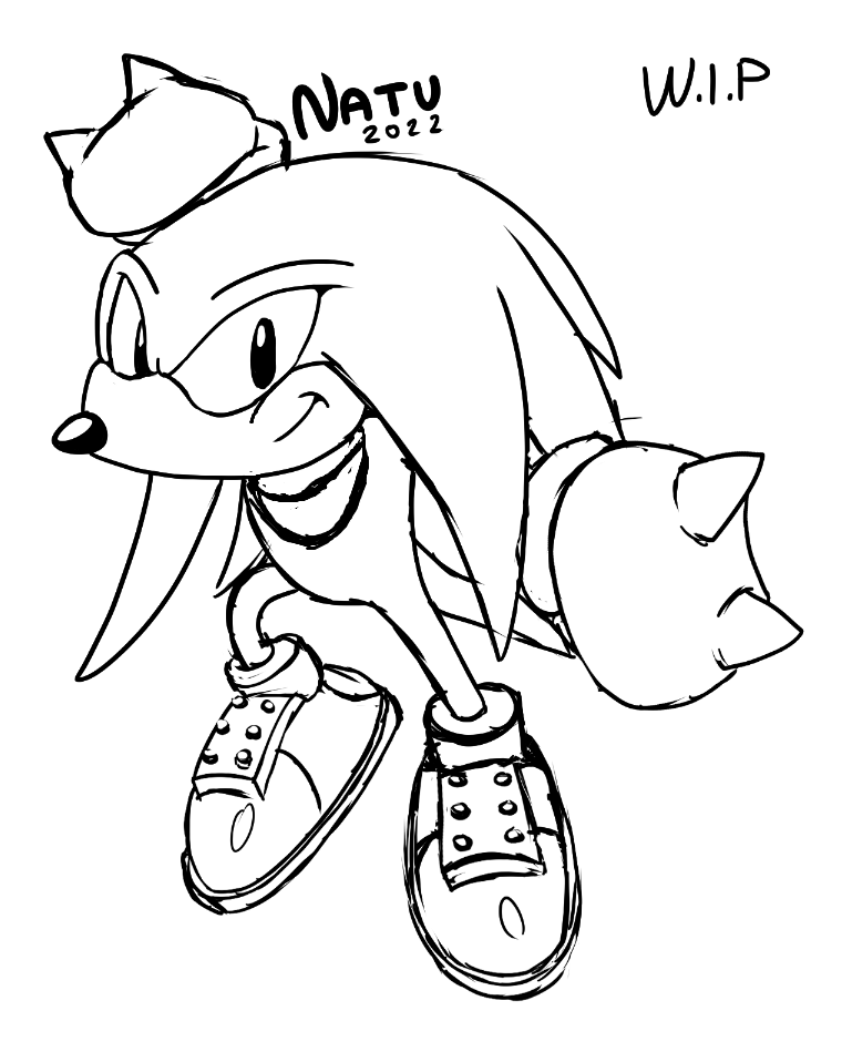 natufox08's tweet photo. A Japanese rendering of the Knuckles illustration will be progress tommorrow for @SonicInfinitude https://t.co/4FErUwwtsW