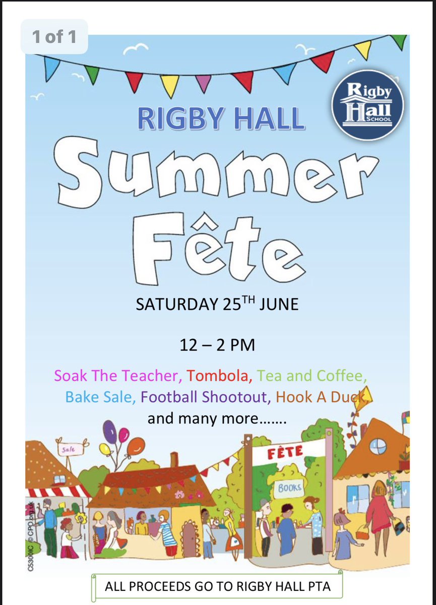 Rigby’s summer fete is returning and we can’t wait to see everyone there <a href="/RigbyHsch/">Rigby Hall School</a> @AhtRigby @HschPe
