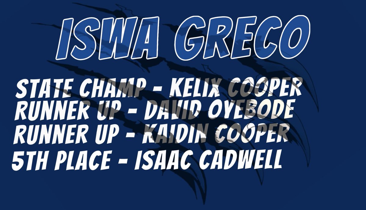 DCHawksWrestlin's tweet photo. Results from ISWA Greco State Championship!! #Hawkstyle #ReturnToDominance https://t.co/nVd7CGGGnd