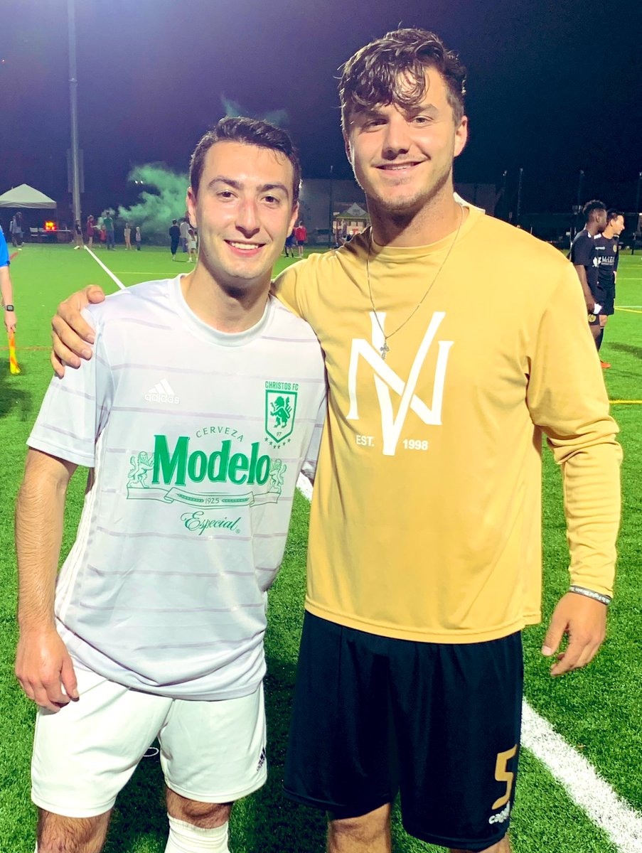 The <a href="/ChristosFC/">Χριστός</a>-<a href="/NovaFc/">NoVa Fc</a> <a href="/USLLeagueTwo/">USL League Two</a> matchup featured a meeting of former Old Dominion University teammates Matt Brummet (left, <a href="/Brummitez/">Matthew Brummet</a>) and Luke Campbell (<a href="/luk3_10/">Λουκ Σταύρος</a>). 10/10