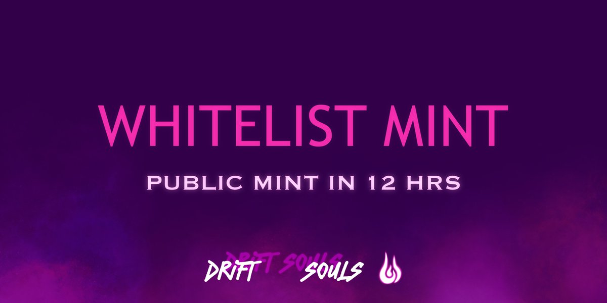 🚨SOULS!! WHITELIST MINT IS LIVE!!🚨

You have 12h for mint with your Whitelist with a ESPECIAL DISCOUNT % OFF 👛!

MINT NOW HERE- metamirror.space/mlaunch/drifts…

Public Mint in exactly 12 Hours!🚨

#OasisNetwork #OasisNFTs #OasisCommunity
@auth3_network <a href="/OasisEcosystem/">Oasis Ecosystem</a>