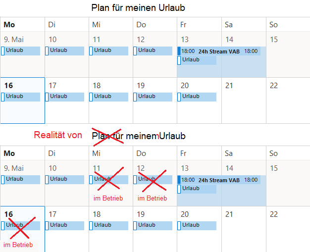 wenn man sich wünscht im Betrieb unersetzlich zu sein 😁😂
drückt mir die Daumen, dass es damit genug ist
