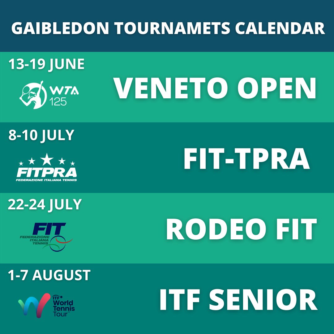 Gaibledon's tweet photo. CALENDAR
🗓🎾🌱
This is our tournaments schedule for this season, find out more at our website https://t.co/EKgrShM2en