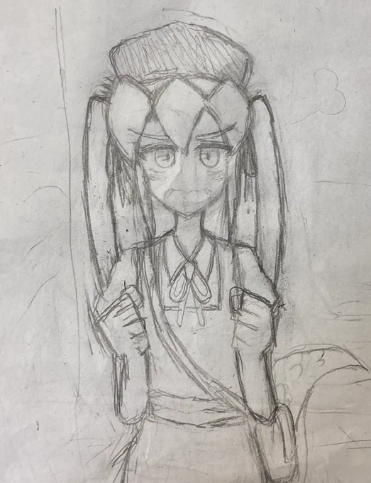 いつもの下書きメイキングと小話〜

下書きでは尻尾の向きが逆になってます

背景が色付きのもの
髪がなびいてるもの
色々差分を作りましたがシチュエーションっぽく見せたかったので吹き出しと汗を追加しました

でもちょっぴり後ろが寂しいので背景は色付きの方が良かったカモ 