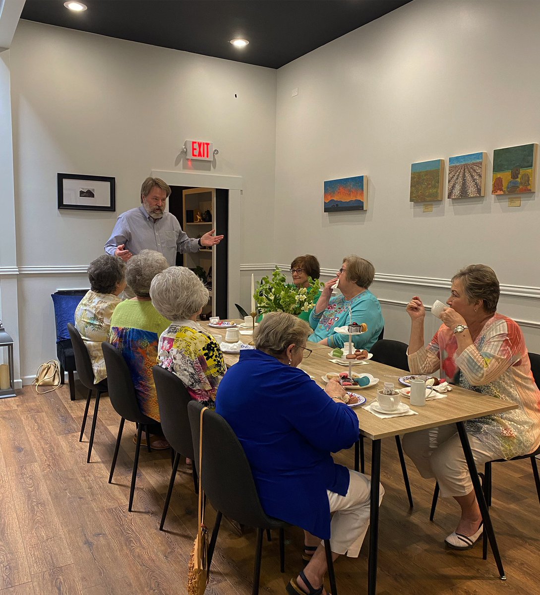 FightsforRight_'s tweet photo. Recently, Hutchison &amp; Foreman hosted High Tea for Ten at Wild Lark Books in Lubbock.

Rafe Foreman spoke with local community members about character development and storytelling. Rafe also announced that he is partnering with Wild Lark Books to publish a book he has written! https://t.co/let1aIshMt