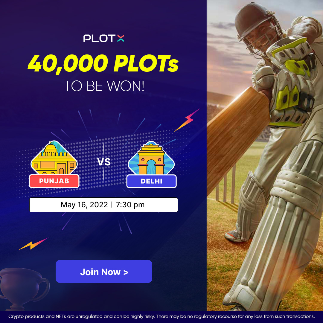 TryPlotX's tweet photo. 40,000 $PLOT to be won | Punjab ⚔️ Delhi
✅Download the app
✅ Answer a few simple questions
✅Join contests
Ready?
Go! Go! Go! 👉 https://t.co/DZArtcdrIa
#Cricket #Crypto #CricketMeetsCrypto #DelhiVsPunjab https://t.co/6toiiEZ74Q
