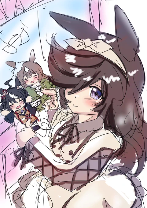こっそり構想中ラフラフ×2
いつも汚いラフですいません😅
ここからどう仕上がるか楽しんで頂けたら幸いです😊 