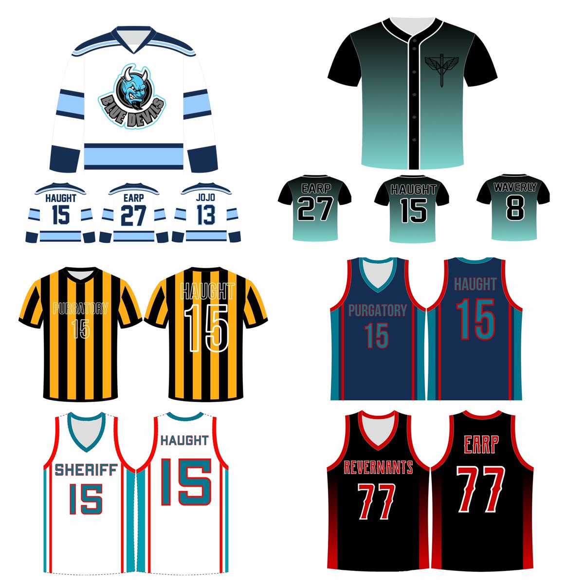 HaughtBarrell's tweet photo. The order form for Wynonna Earp Jerseys will be posted tonight.

All jerseys I’ve created will be included and this will probably be the final batch I do so your last chance to get one or two 🙂

#WynonnaEarp #BringWynonnaHome https://t.co/jl2zj4yYM0